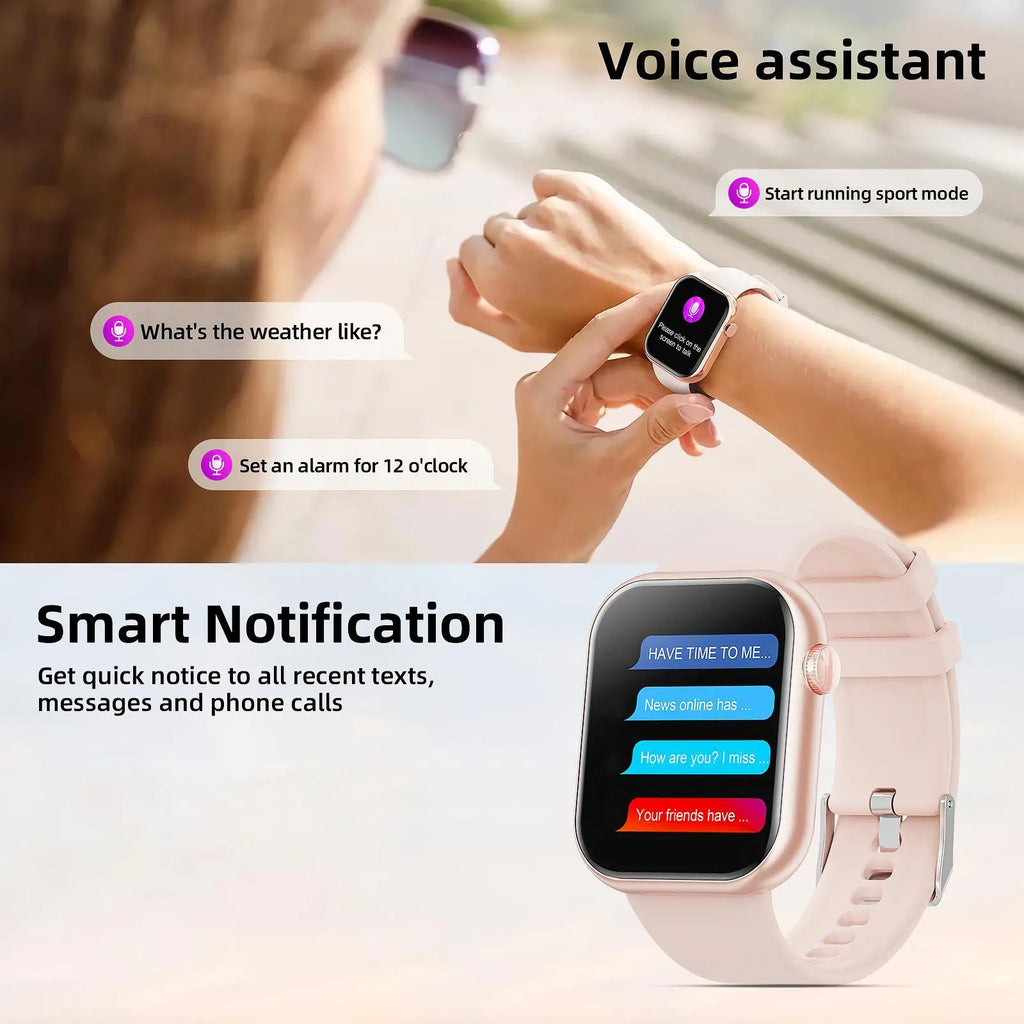 Multifunctional Men'S and Women'S Smartwatch, Calling Smart Watch, 1.85‑Inch Smart Watch That Supports Answering and Making Calls, 100+ Sports Modes and Message Reminders, IP67 Waterproof for Android and Iphone, Ideal Gift