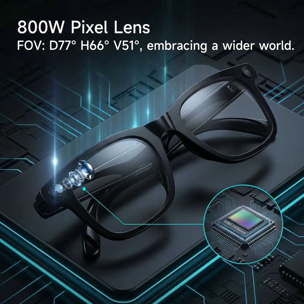 JEYUIN Smart Bluetooth Audio Glasses | Hands-Free Vlog Photo & Video Capture + Real-Time Translation | Perfect Wearable Camera Eyewear for Travel, Outdoor Adventures & Daily Life | Works with Iphone & Android