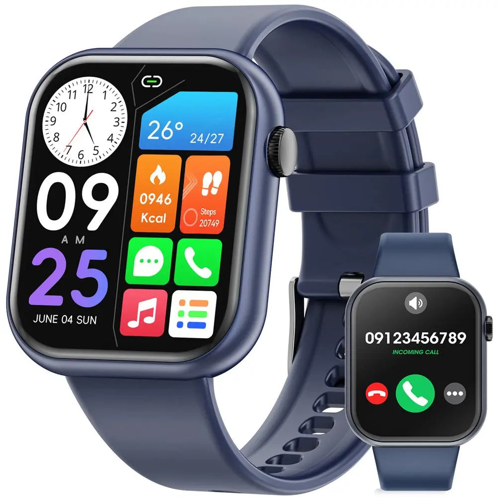 Multifunctional Men'S and Women'S Smartwatch, Calling Smart Watch, 1.85‑Inch Smart Watch That Supports Answering and Making Calls, 100+ Sports Modes and Message Reminders, IP67 Waterproof for Android and Iphone, Ideal Gift