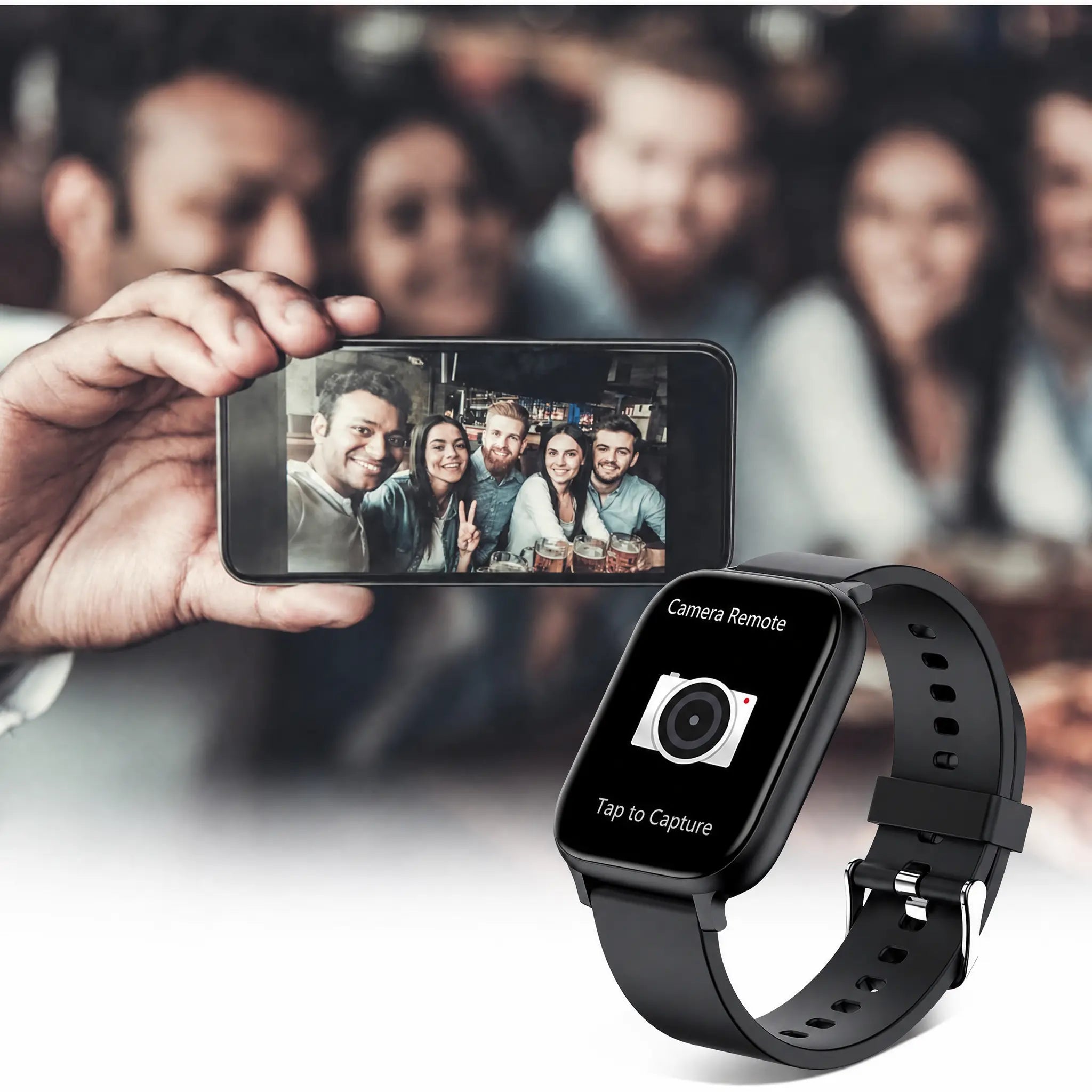 Smart Watch for Men and Women, 1.83" Touch Screen Lifestyle Watch with Message Reminder, Step Counter, Alarm, Timer, Music Control, Comfortable Strap, Compatible with Most Ios and Android Smartphones Fathersdaygift