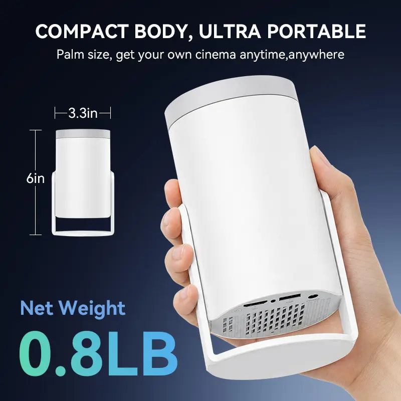 Ultra-Bright 300 Lumens Portable Mini Projector – 4K Decoding Smart Projector with 0.9:1 Short Throw, 360° Focus Ring, up to 235" Display for Home Theater, Bedroom & Travel,Deals for You Days