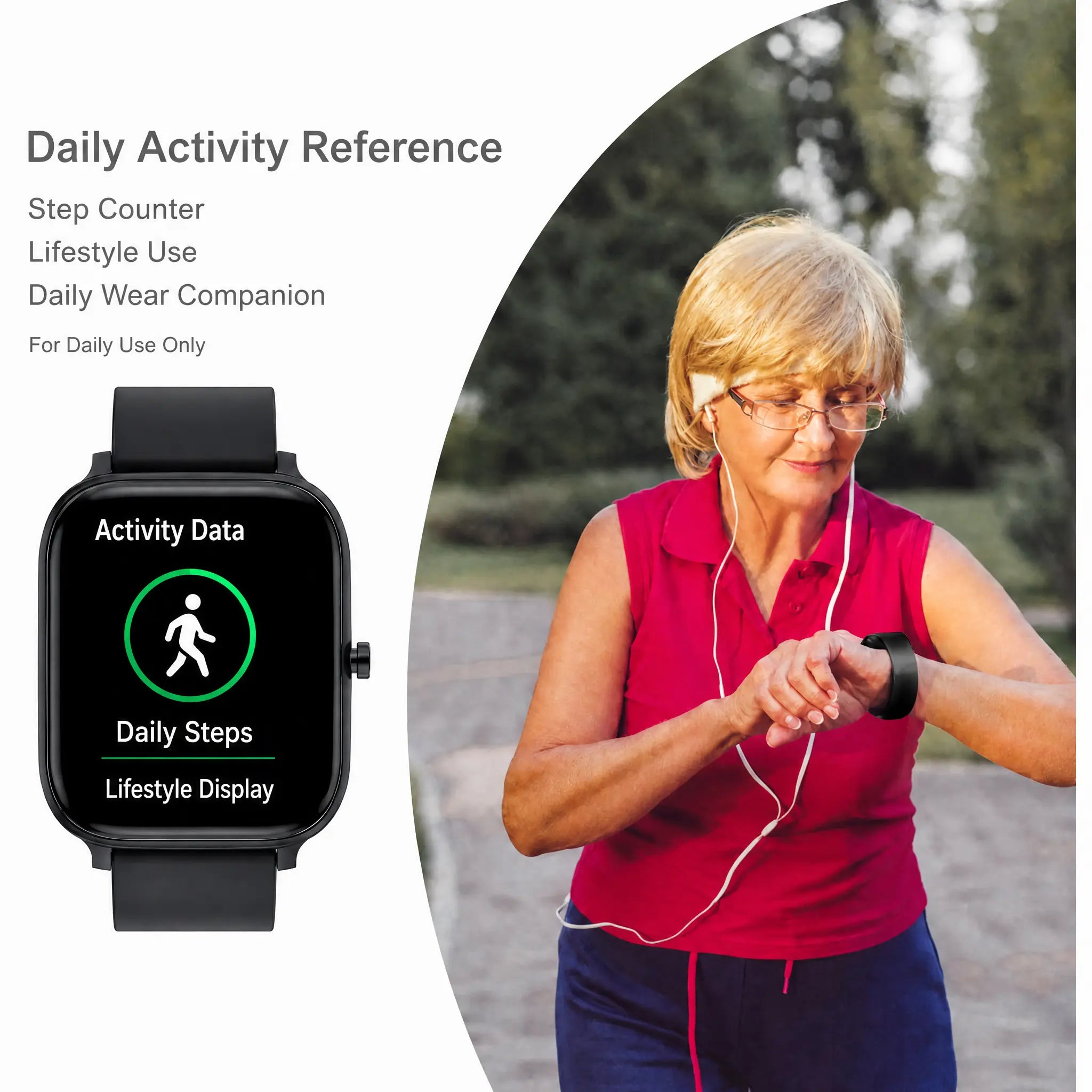 Smart Watch for Men and Women, 1.83" Touch Screen Lifestyle Watch with Message Reminder, Step Counter, Alarm, Timer, Music Control, Comfortable Strap, Compatible with Most Ios and Android Smartphones Fathersdaygift