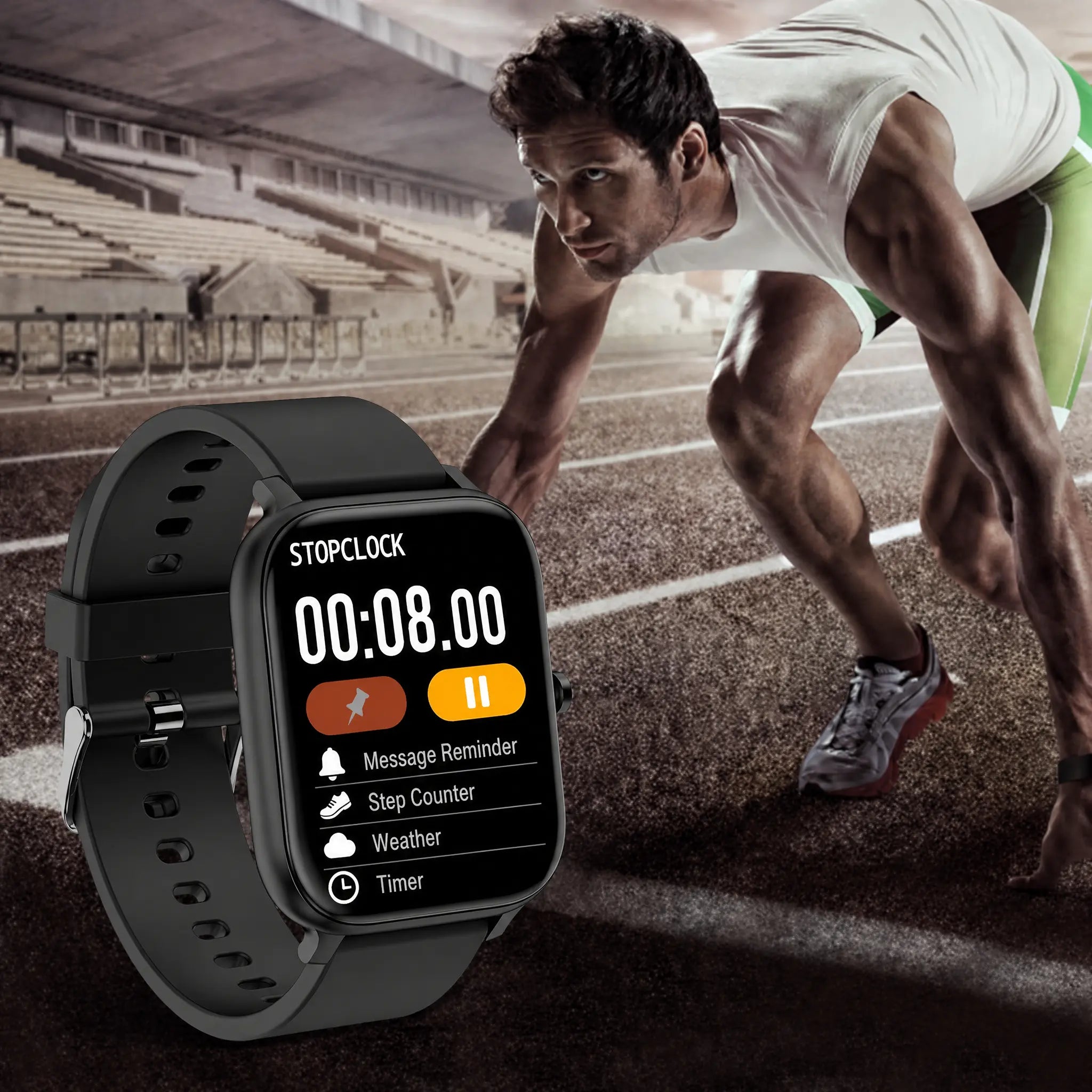 Smart Watch for Men and Women, 2.01" Touch Screen Lifestyle Watch with Message Reminder, Step Counter, Alarm, Timer, Music Control, Comfortable Strap, Compatible with Most Ios and Android Smartphones Fathersdaygift