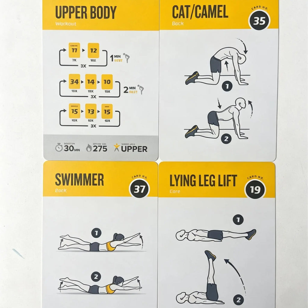 Self Weight Exercise Card, 62 Exercise Cards, Large Size 5 Inches X 3.5 Inches, Men'S and Women'S Fitness Cards, Beginner'S Fitness Guide, Home or Gym Exercise Routine Guide