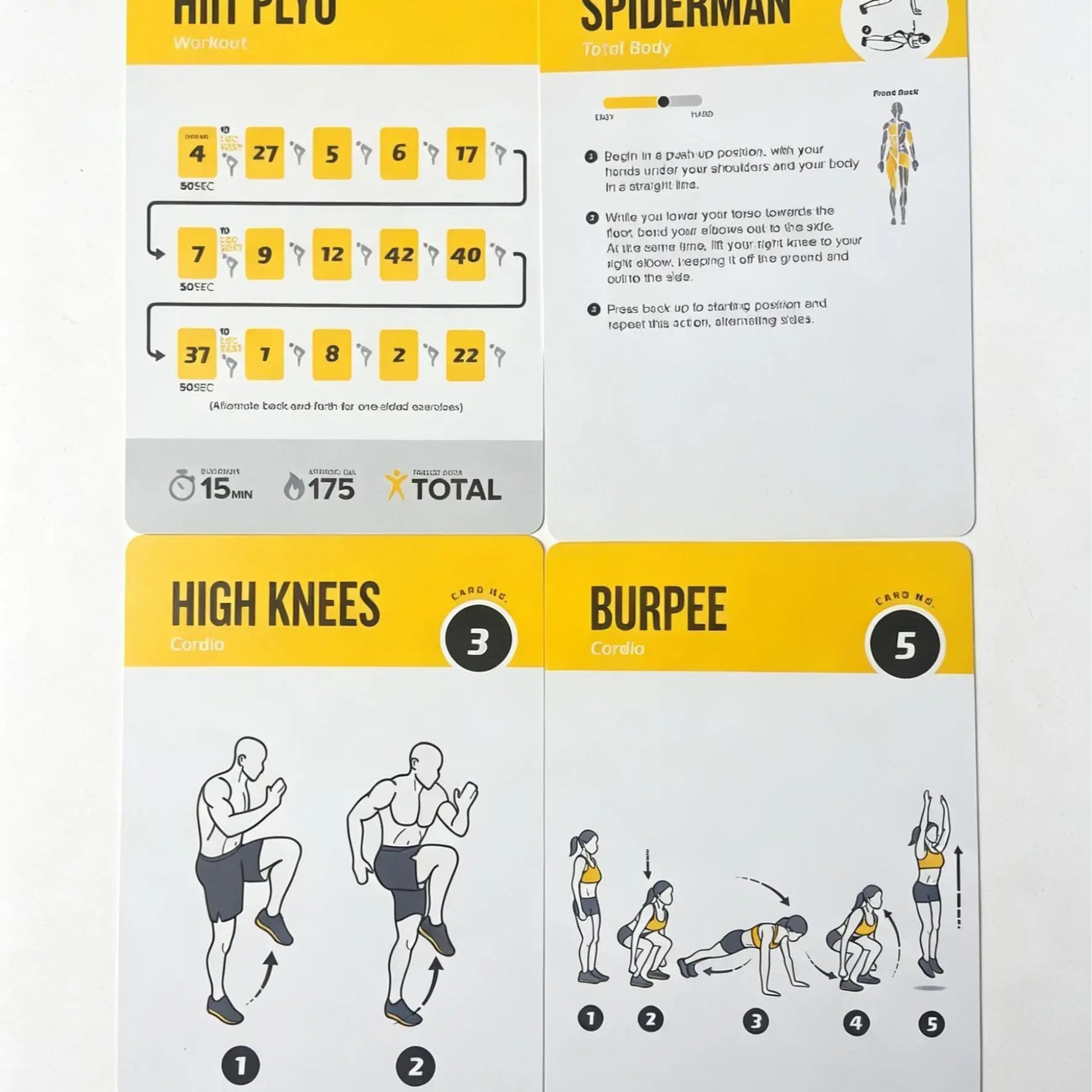Self Weight Exercise Card, 62 Exercise Cards, Large Size 5 Inches X 3.5 Inches, Men'S and Women'S Fitness Cards, Beginner'S Fitness Guide, Home or Gym Exercise Routine Guide