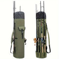 Portable Fishing Rod Carry Bag, Heavy Duty Oxford Fishing Pole Storage with Adjustable Shoulder Strap, Fits Multiple Rods & Reels for Outdoor Fishing Trips