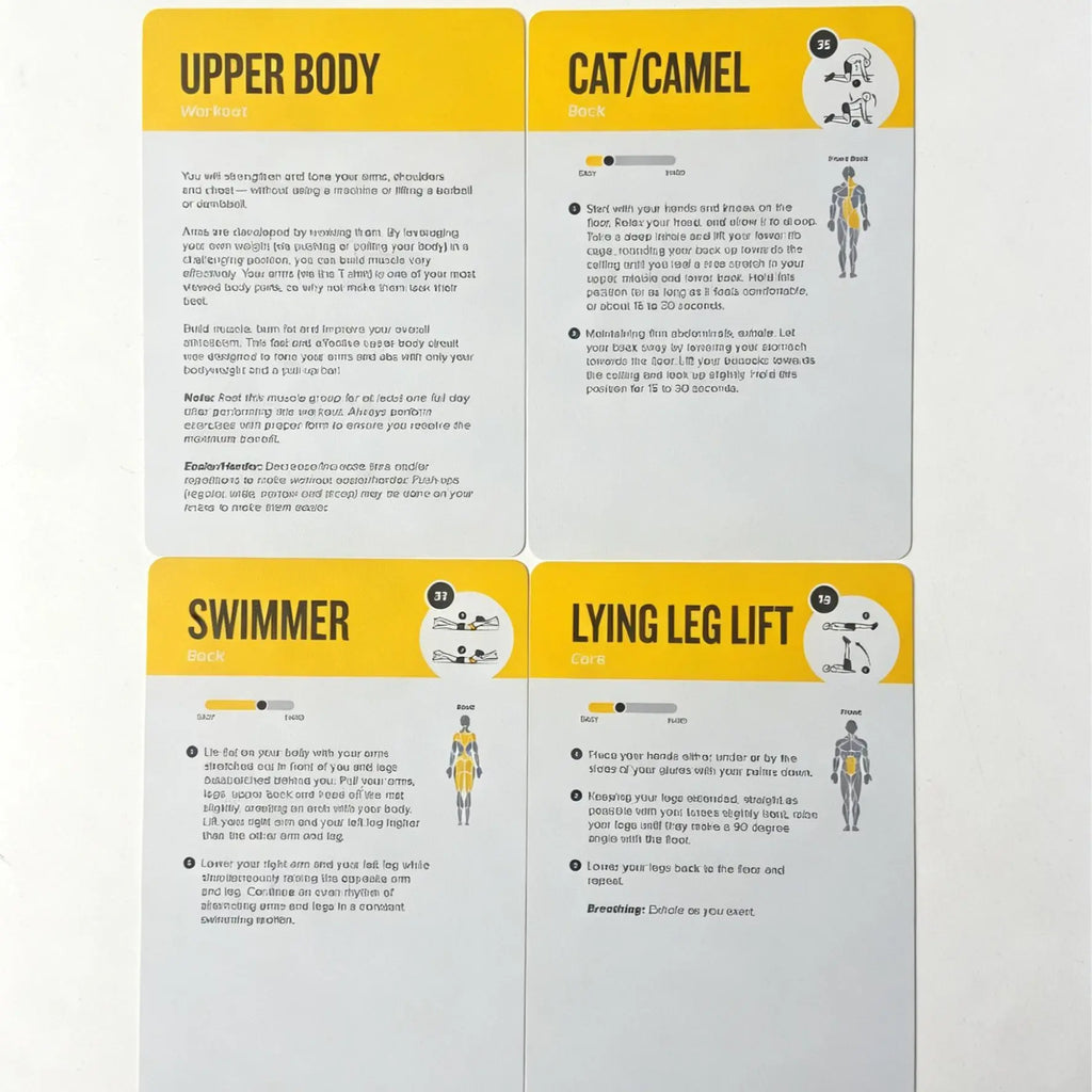 Self Weight Exercise Card, 62 Exercise Cards, Large Size 5 Inches X 3.5 Inches, Men'S and Women'S Fitness Cards, Beginner'S Fitness Guide, Home or Gym Exercise Routine Guide