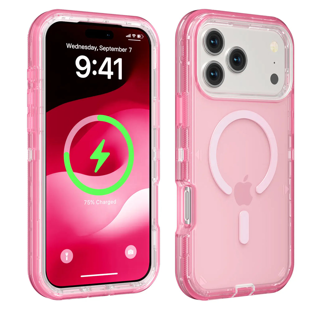 Magsafe Defender Case for Iphone, Multi-Layer Case Hybrid Heavy Duty Shockproof Case, Magnetic Transparent Clear Cover Protective Smartphone Case for 17 Pro Max/17/16/15/14/13 for Apple Iphone 17 Air