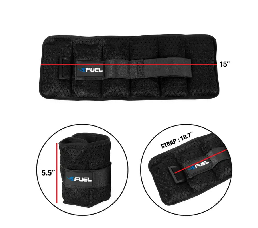 Pureformance 5 Lb Adjustable Wrist/Ankle Weight Set - 2.5 Lb Each Strap for Fitness Toning Endurance & Full-Body Exercise Comfortable Adjustable Design