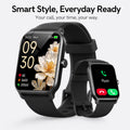 Smart Watch for Men and Women, 2.01" Touch Screen Lifestyle Watch with Message Reminder, Step Counter, Alarm, Timer, Music Control, Comfortable Strap, Compatible with Most Ios and Android Smartphones Fathersdaygift